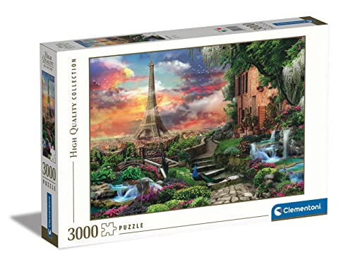 Clementoni 33550 Traumhaftes Paris – Puzzle 3000 Teile ab 9 Jahren, buntes Erwachsenenpuzzle mit kräftigen Farben, Geschicklichkeitsspiel für die ganze Familie, schöne Geschenkidee