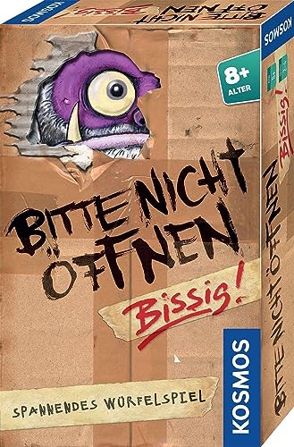 KOSMOS 712655 Bitte Nicht öffnen - Bissig! Mitbringspiel zum Kinderbuch, lustiges Kinderspiel ab 8 Jahren, zu Freundschaft, Monster, Geschenk zum Kindergeburtstag, Mitbringsel, Reisespiel