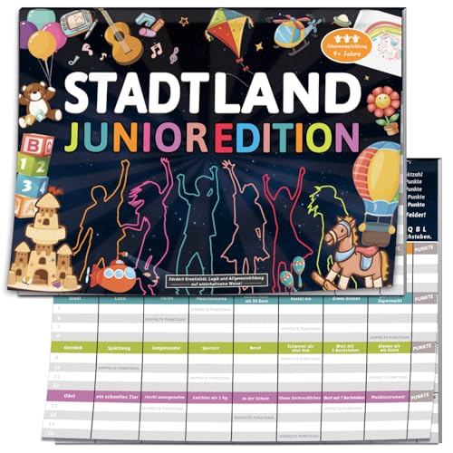 Stadt Land Junior Edition, Als Geschenk für Teenager Junge Mädchen ab 9 10 11 12 13 14 Jahre, Activity Kartenspiel, Spiel des Jahres 2026 , Ostergeschenke Kommunion Konfirmation Jugendweihe Geschenke