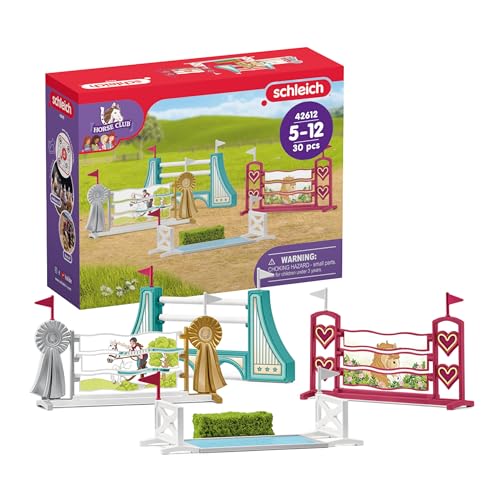 schleich HORSE CLUB | Hindernisse Zubehör 42612 | modular erweiterbar | für Turnier oder Training | tolles Geschenk für Mädchen und Jungen | Pferde Spielzeug für Kinder ab 5 Jahren | Set aus 30 Teilen