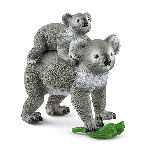 SCHLEICH WILD Life | Koala Mutter mit Baby 42566 | detailgetreues Tiere Set | Zoo Spielzeug zum Sammeln | Spielfiguren für Kinder ab 3 Jahren Set aus 3 Teilen