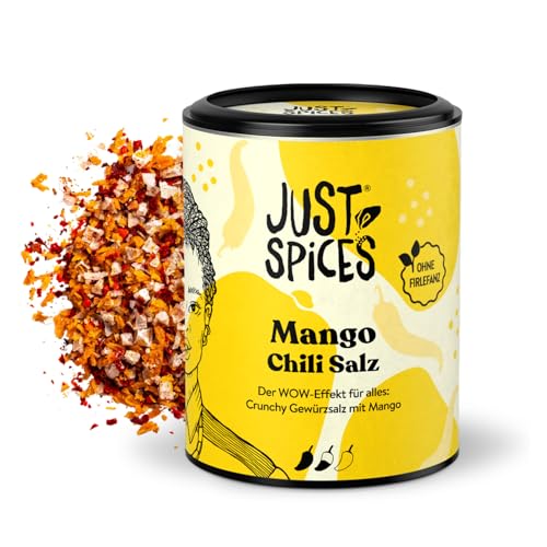 Just Spices Mango Chili Salz I WOW-Effekt für Marinaden bis Eis: Gewürzsalz mit Mango I Gewürzdose, 55 g