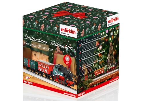 Märklin Start up 29124 - Startpackung Weihnachten mit Dampflok, Personenwagen und Güterwagen in weihnachtlicher Gestaltung, Spur H0, ab 6 Jahren - ideal für den Einstieg in die Modellbahnwelt