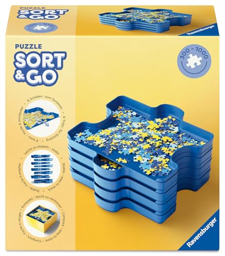 Ravensburger Puzzle Sort & Go 12001674-8 stapelbare Puzzle-Sortierschalen zum einfachen Sortieren und Aufbewahren von Puzzleteilen, Ideales Zubehör für Puzzler