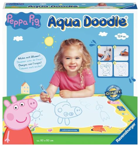 Ravensburger ministeps 4195 Aqua Doodle Peppa Pig - Erstes Malen für Kinder ab 18 Monate, Malset für fleckenfreien Malspaß mit Wasser, mit Matte&Stift