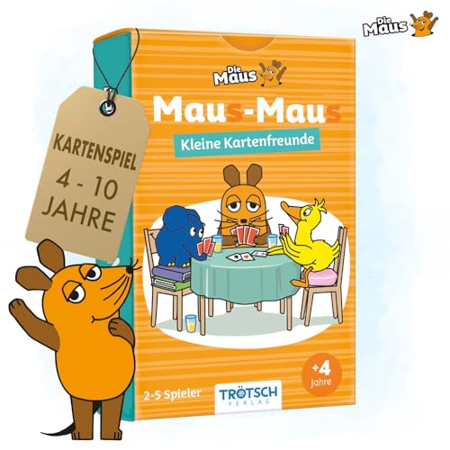 TRÖTSCH - Die Maus Mau Mau Kartenspiel Mau(s)-Mau(s) Kleine Kartenfreunde | für die ganze Familie ab 4, 5, 6, 7, 8 Jahre | 2-5 Spieler | 36 Karten