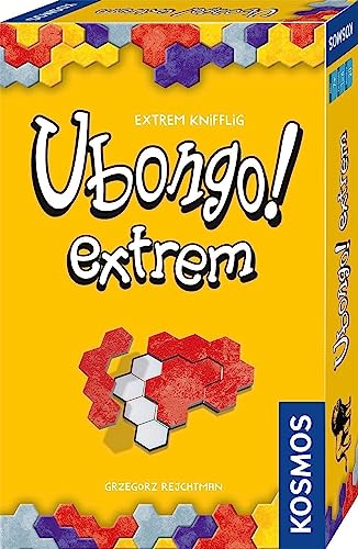 KOSMOS 712686 Ubongo! extrem, Das bekannte Legespiel als extra kniffliges Mitbringspiel für 1 bis 4 Personen, ab 7 Jahre, Familienspiel, Gesellschaftsspiel, Reisespiel, kleines Geschenk, Mitbringsel