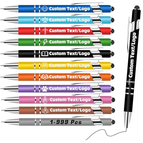 Zuxepimu 1-999 Stück Kugelschreiber mit Gravur Personalisierte Kugelschreiber mit Gravur und Berührbar Wunschtext Geeignet für – Geschenk für Firmen, Schulen & Hochzeiten
