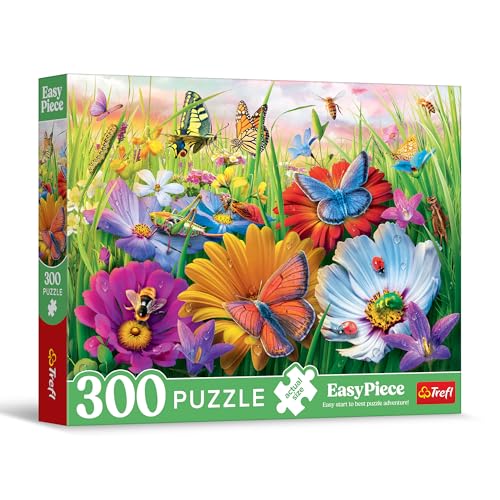 Trefl - EasyPiece Puzzle: Insekten auf der Wiese - 300 Teile - Große Teile, Leicht zu Puzzeln, für Erwachsene und Kinder ab 10 Jahren