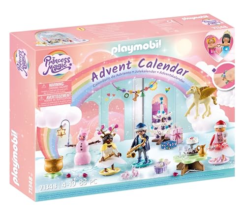 PLAYMOBIL | Prinzessinnen Adventskalender | Weihnachtsfest unter dem Regenbogen | Adventszeit voller Überraschungen | Spielspaß für Kinder ab 4 Jahren | 71348