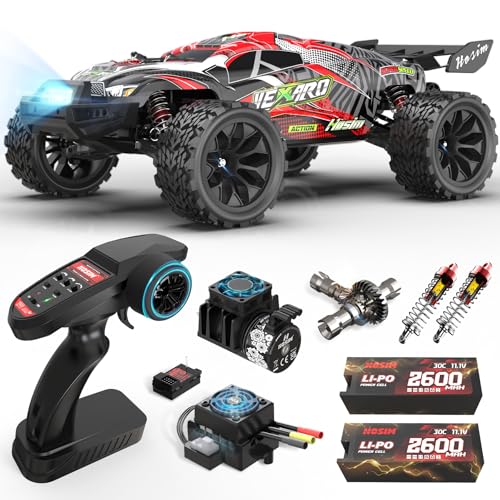 Hosim 1:8 Brushless RC Auto Erwachsene, 3S 11.1v 2600mAh Lipo, 80 KM/h Ferngesteuertes Auto Schnell, 4wd RC Car Offroad Wasserdicht All Terrain, Hobby Large RC MonsterTruck für Erwachsene Kinder