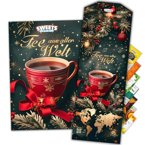 Deine Tee Weltreise mit 24 Tees aus aller Welt - Inklusive Herkunftsgeschichte zu allen Tees - Weihnachtsgeschenke Mit Früchtetee, Kräutertee, Gewürztee & mehr (XL)