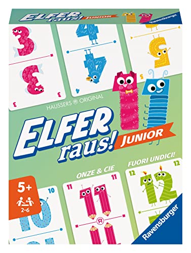 Ravensburger - 20947 Elfer Raus! Junior - Kartenspiel 2-6 Spieler, Spiel ab 5 Jahren für Kinder und Erwachsene, Zahlenraum 1-20 - Geburtstagsgeschenke