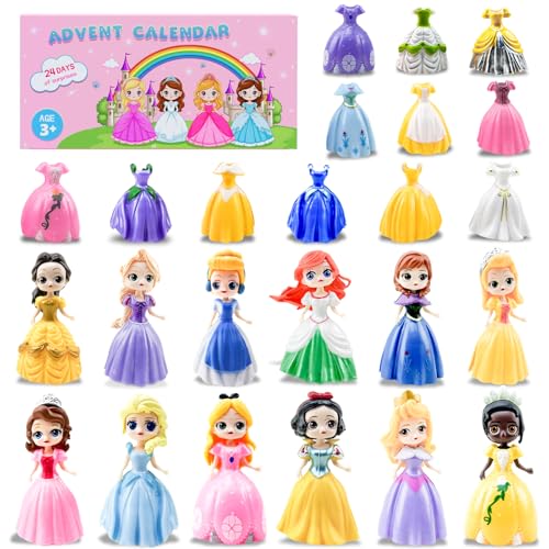 Adventskalender 2025 Mädchen, 24-tägige Weihnachts-Countdown-Box, mit Verformbaren Spielzeug Figuren & Kleidung Ideal für Klassenbelohnungen