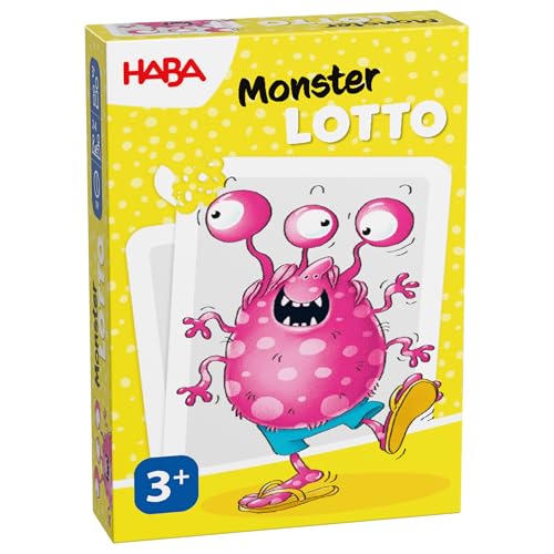 HABA Monster-Lotto – Kinder-Kartenspiel ab 3 Jahren, klassisches Memory- und Lotto-Prinzip, Lernspiel mit lustigen Monsterkarten – 2013364001
