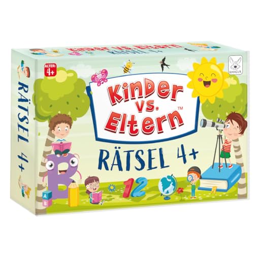 Kinder vs. Eltern Spiel Rätsel 4+ Kinderspiele ab 4 Jahre Gesellschaftsspiele Kartenspiele Familienspiele Kinder Spiele für Unterwegs Quiz Spiel Familienquiz | 50 Karten | 100 Zeichenpuzzles