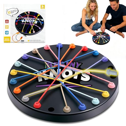 Brainy Knots Spiel,Entwirrspiel von Einfach bis Komplex Rope Herausforderungs Rätsel Logik Spiele Knot Brettspiel für Kinder und Familie
