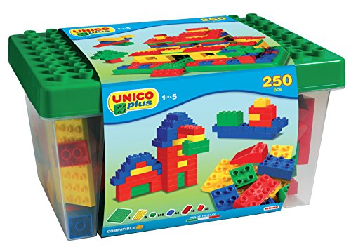 Unico Plus 8525 – Box mit Bausteinen, 18 Monate - 5 Anni (250 Teile)