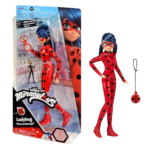 BANDAI - Figur - Miraculous Ladybug - Ankleidepuppe - 26 cm - Ladybug mit ihrem Yoyo im Telefonmodus - Neues Kostüm mit Vinyl-Effekt - P50028