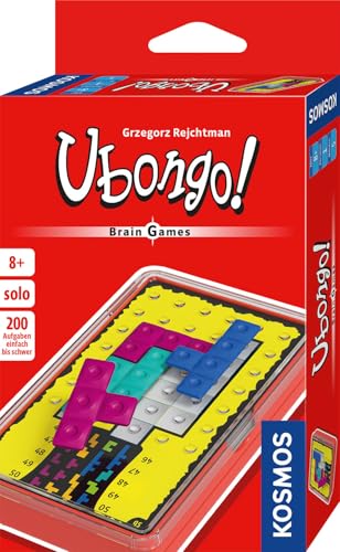 KOSMOS 695248 Ubongo! Brain Games, Knobel-Spaß für 1 Person, Gehirn-Jogging mit 200 Aufgaben, Verschiedene Levels, handliche Box für unterwegs, Brain Teaser ab 8 Jahre, Konzentrationsspiel