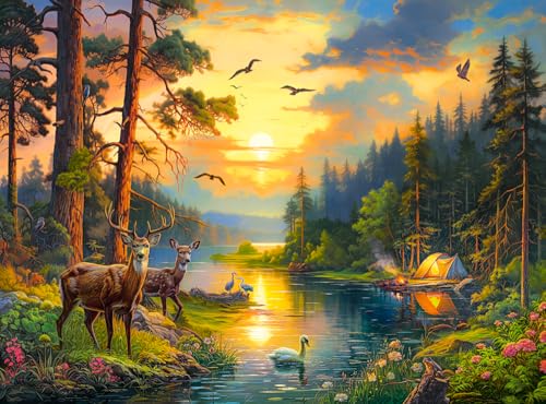 Castorland Puzzle Forest River Sonnenuntergang - 3000 Teile Puzzle
