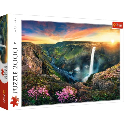 Trefl TR27091 Wasserfall Haifoss, Island 2000 Teile, Premium Quality, für Erwachsene und Kinder ab 12 Jahren Puzzle, Farbig, Lichter von Dubai, Rot