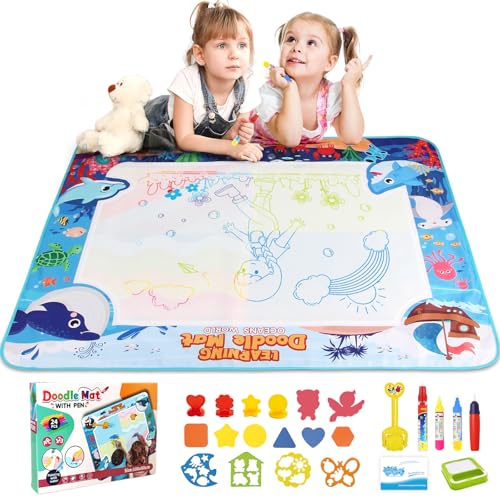 Chellago Spielzeug Kinderspielzeug ab 1, 2, 3 Jahren - Malmatte mit Wasserstift, Aqua Magic Doodle Painting Mat Geschenk zum Geburtstag oder als Belohnung für Mädchen und Jungen von 1, 2, 3 Jahren