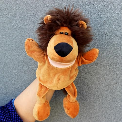LOMTRATS Handpuppen für Kinder, Kleinkind, inklusive Wolf, Tiger, Löwe, AFFE mit Beinen, perfekt für Geschichtenerzählen, Unterricht, Vorschule, Geburtstagsgeschenke (beweglicher offener Mund)
