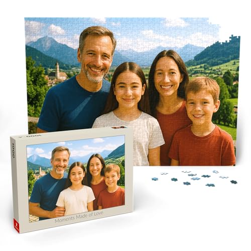 MyPuzzle Personalisiertes Puzzle mit eigenem Bild - 1000/500/200/100 Teile: Gestalte Dein individuelles Fotopuzzle für Geburtstage, Muttertag, Valentinstag & Hochzeiten - 1000 Teile (Querformat).