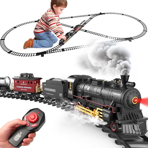 Hot Bee Legierung Eisenbahn Kinder Elektrisch mit Fernbedienung, Weihnachtszug Elektrisch, Eisenbahn Weihnachtsbaum, Weihnachtszug für den Tannenbaum, Train Set