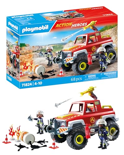 PLAYMOBIL | Action Heroes | Feuerwehrtruck | Feuerwehrauto | Spielzeugauto | Spielzeug für Kinder ab 4 Jahren | 71824