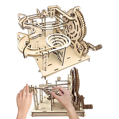 3D Puzzle Holz Murmelbahn,115 Teile Murmelbahn Selber Bauen,3D Holzpuzzle Kugelbahn,Modellbausatz für Kinder und Erwachsene ab 10 Jahren