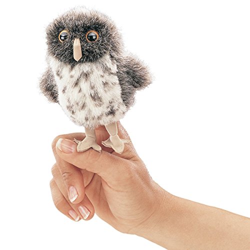 Folkmanis 2638 Spotted Owl Finger Puppet, Grau