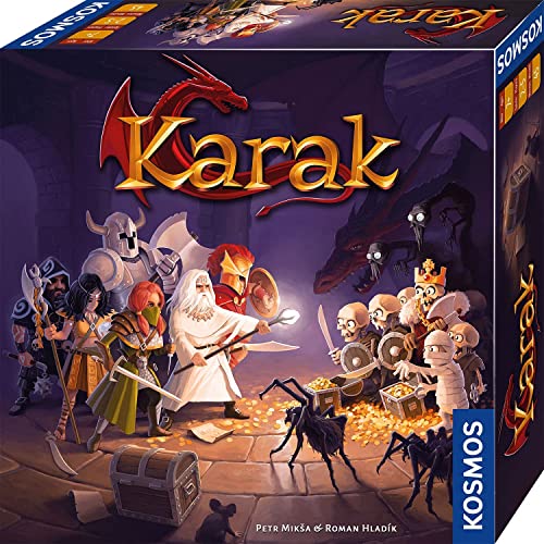 Kosmos 682286 Karak - Das Abenteuer beginnt, spannendes Kinderspiel ab 7 Jahre für 2-5 Personen, Fantasy Abenteuer Spiel, Brettspiel mit Würfeln, deutsche Anleitung, Grey