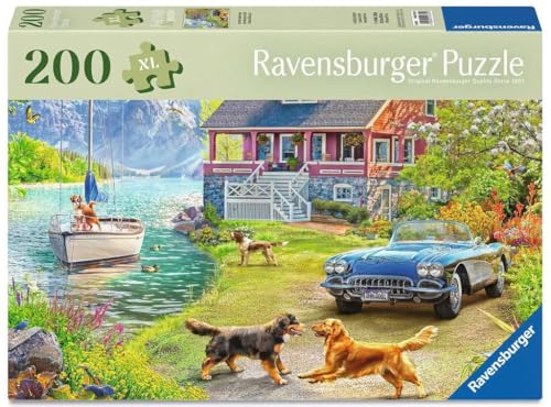 Ravensburger Puzzle 12001370 - Sommerhaus am See - 200 Teile Puzzle für ältere Menschen und Senioren, mit größeren, griffigen Puzzleteilen, großer Bildvorlage und mit Stabiler Unterlage zum Puzzeln
