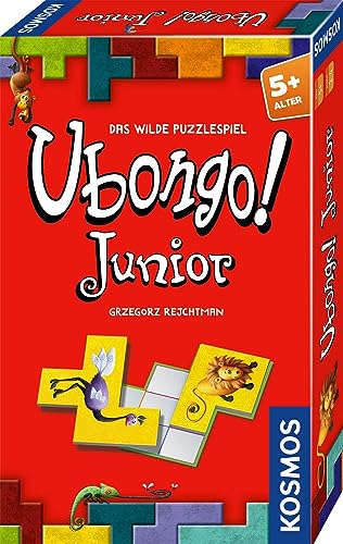 Kosmos 712723 Ubongo Junior Mitbringspiel, Kinderspiel, Wildes Legespiel und viel Knobelspaß, Kindergeburtstag, für Kinder ab 5 Jahren