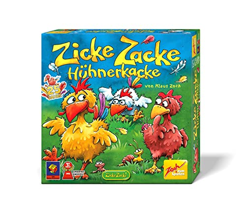 Zoch 601121800 Zicke Zacke Hühnerkacke – das rasante Gedächtnisrennen, Kinderspiel des Jahres 1998, 2-4 Spieler, für Jungen und Mädchen ab 4 Jahren