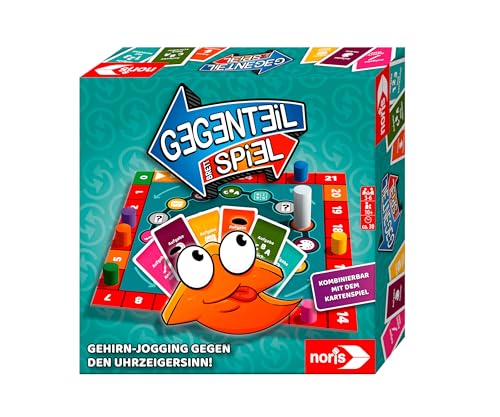 Noris 606062080 - Gegenteil Spiel (Brettspiel ab 10 Jahre) - kombinierbar mit dem Kartenspiel - verrücktes Konzentrationsspiel für Kinder und Erwachsene für 3-6 Spieler