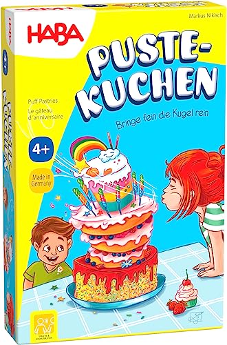 HABA Pustekuchen - Geschicklichkeitsspiel ab 4 Jahren - Fördert Lippen- & Mundmotorik - Zielen und Pusten - Artikelnummer 1307030001