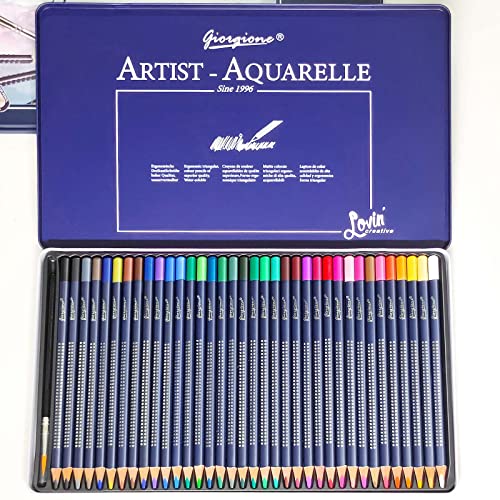 rokrist Aquarellstifte Set – 36 Stück Buntstifte mit Pinsel für Kreative Malerei und Aquarelltechniken für Kinder und Erwachsene