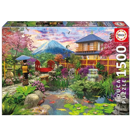Educa - Puzzle von 1500 Teilen für Erwachsene | Japanischer Garten. Messen: 85 x 60 cm. Beinhaltet die puzzlekleber FixPuzzle. Seit 14 Jahren (19937)