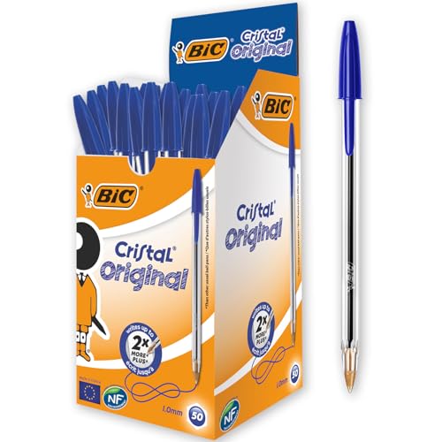 BIC 8373602 - Bic Cristal Ball Pen Medium 1.0mm Blue 8373602 - (PK50)