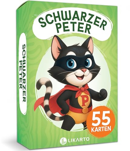 LIKARTO Schwarzer Peter Kartenspiel für Kinder - Spieleklassiker für Zuhause & unterwegs - Familienspiel & Lernspiel - Geschenk für Mädchen & Jungen - Spiele ab 4, 5, 6, 7, 8, 9 Jahre