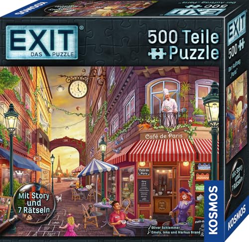 Kosmos 684990 EXIT® - Das Puzzle - Der Auftrag Paris, 500 Teile Puzzlen für Erwachsene und Kinder ab 10 Jahren, Escape Room Puzzle für Einsteiger mit Rätseln