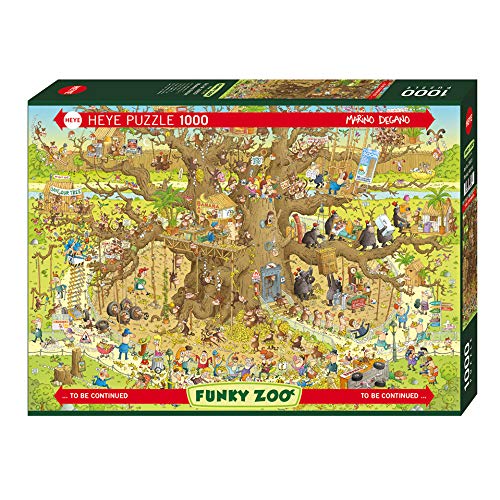 HEYE 29833 Monkey Habitat Standard 1000 Teile, Marino Degano, Funky Zoo, Brown