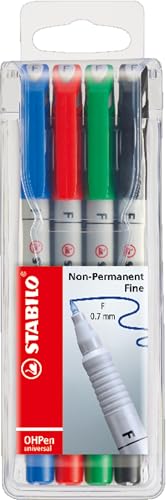STABILO Folienstifte OH Pen F 0,7mm non-permanent (4 piece)