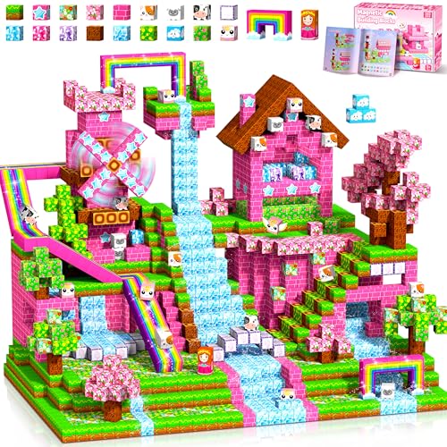 COOLJOIN Magnetische Bausteine - 165 Teile Mine Magnetbausteine Spielzeug ab 3 Jahre mädchen, Magnetische Bauwelt Ostergeschenke and Halloween Spielzeug Magnetblöcke für Kinder ab 3 4 5 6 7 8 9 Jahre