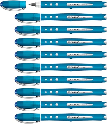 STABILO - Tintenroller - worker+ colorful - medium - 10er Pack - blau