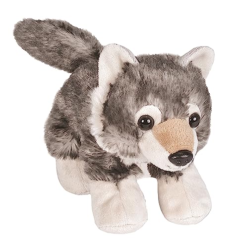 Wild Republic 14911 Republic Hug'ems Plüschtier, Kuscheltier, Wolf 18cm, Grau